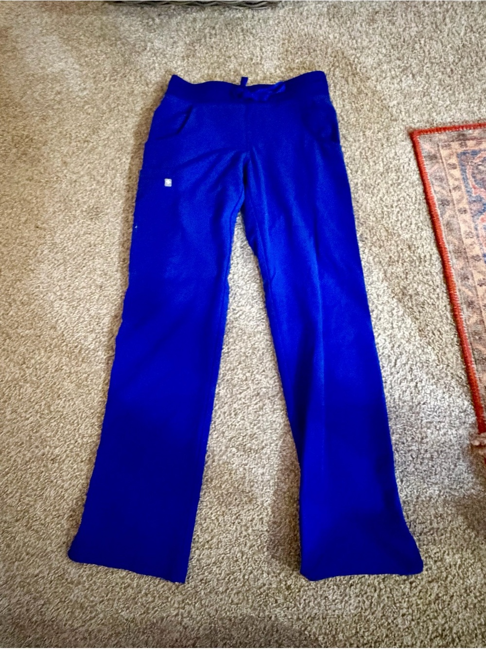 FIGS Technical Collection Royal Blue Scrub Pants XXS Yoga Waist Cargo Medical